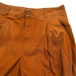 MADEWELL | Women's 16 Pleated Wide Leg High Rise Pants Golden Acorn Brown Jeans